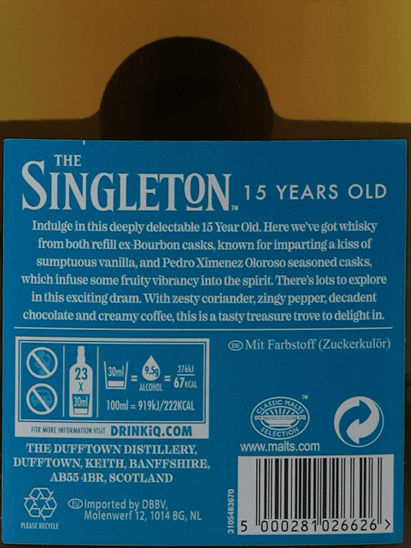 The Singleton 15 Year Old - Bottle Of Japan