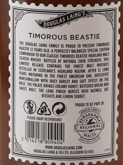 Timorous Beastie 12 Year Old Cask Strength - Bottle Of Japan
