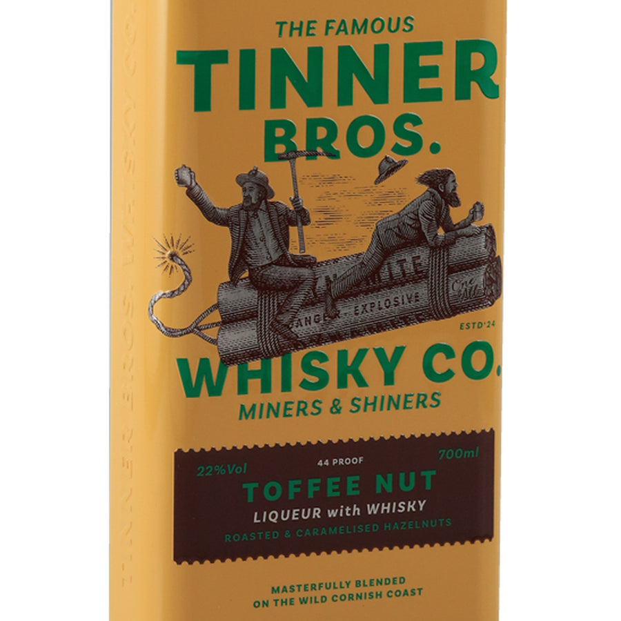 Tinner Bros Toffee Nut Whisky Liqueur 700ml - front label left angle