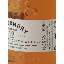 Load image into Gallery viewer, Tobermory 12 Year Old single malt Scotch whisky, 46.3% ABV and 70 cl label detail