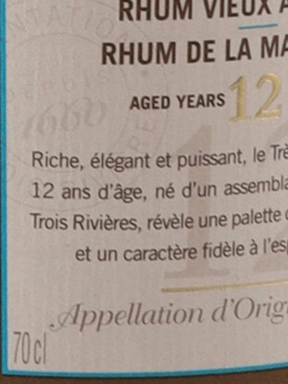 Trois Rivieres 12 Year Old - Bottle Of Japan
