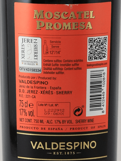 Valdespino Moscatel Promesa - Bottle Of Japan