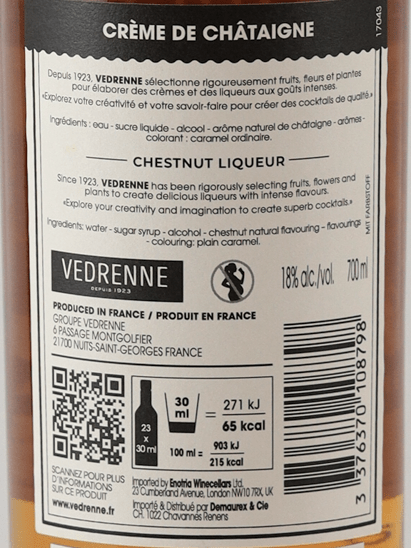 Vedrenne Creme de Chestnut - Bottle Of Japan