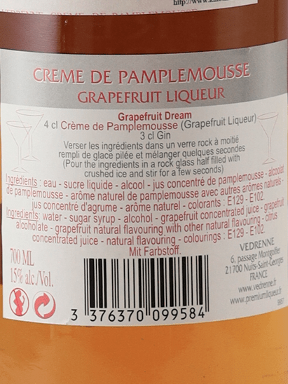 Vedrenne Creme de Pink Grapefruit - Bottle Of Japan