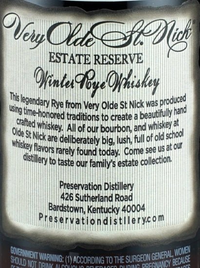 Very Old St. Nick Winter Rye - Bottle Of Japan