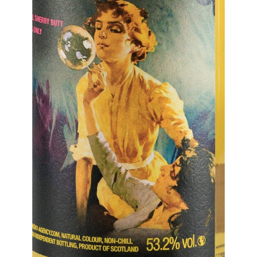 The Whisky Agency Ledaig 10 Year Old 2011 53.2% 700ml - Illustration and 53.2% ABV label detail