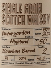 Load image into Gallery viewer, Whisky Find Meowview Theater The Godfather Invergordon 50 Year Old 1974 - Bottle Of Japan