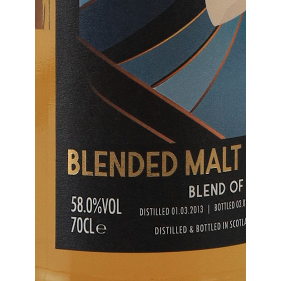 Whisky Trail Flappers Blend of Islay Malt 9 Year Old 2013 58% - abv and volume label