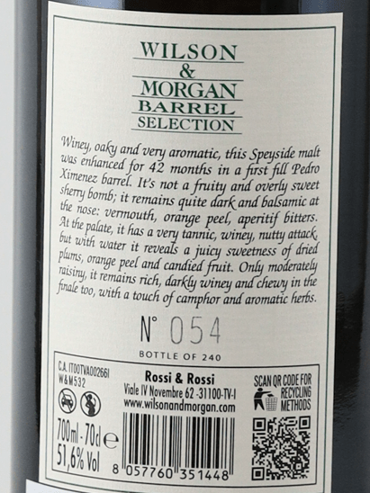 Wilson & Morgan Benrinnes 12 Year Old 2011 - Bottle Of Japan