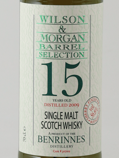Wilson & Morgan Benrinnes 15 Year Old 2009 - Bottle Of Japan