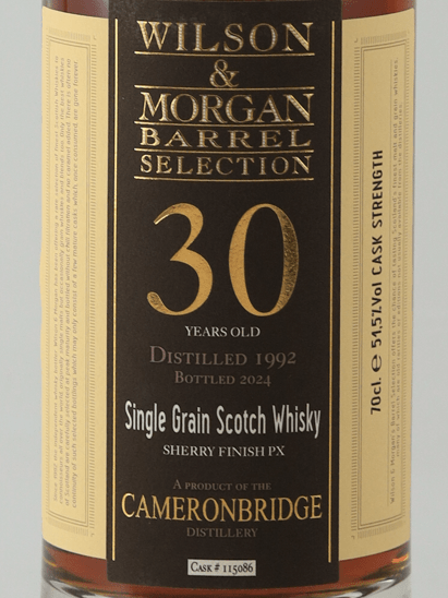 Wilson & Morgan Cameronbridge 30 Year Old 1992 - Bottle Of Japan