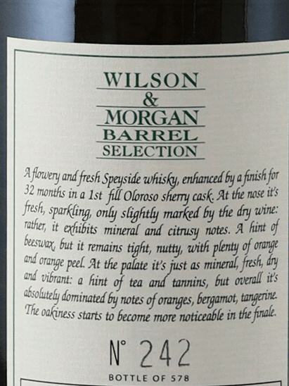 Wilson & Morgan Glen Elgin 15 Year Old 2008 - Bottle Of Japan