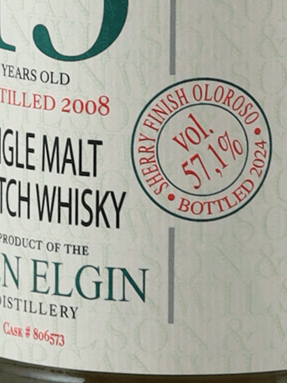 Wilson & Morgan Glen Elgin 15 Year Old 2008 - Bottle Of Japan