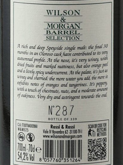 Wilson & Morgan Glen Elgin 15 Year Old 2008 - Bottle Of Japan