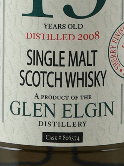 Wilson & Morgan Glen Elgin 15 Year Old 2008 - Bottle Of Japan