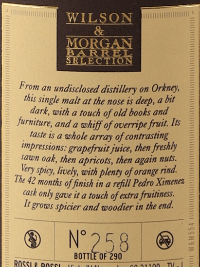 Wilson & Morgan Orkney 25 Year Old 1998 - Bottle Of Japan