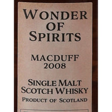 Load image into Gallery viewer, Wonder of Spirits Macduff 12 Year Old 2008 60.5% whisky - back label detail