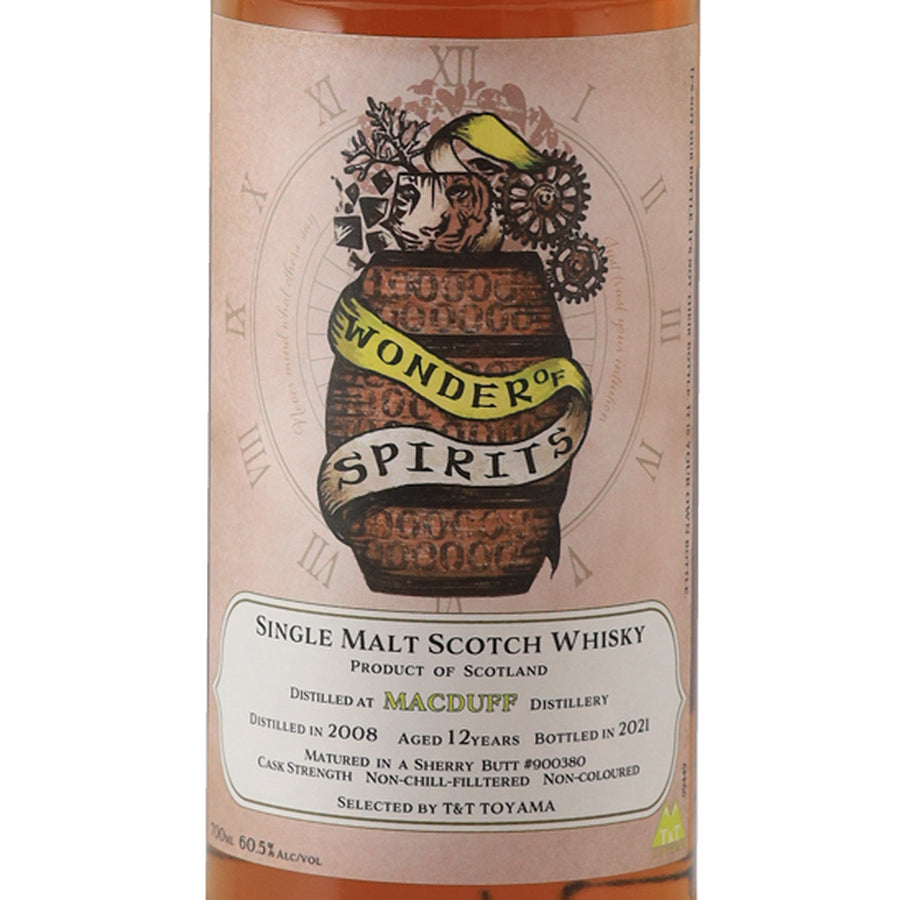 Wonder of Spirits Macduff 12 Year Old 2008 60.5% whisky - front label artwork