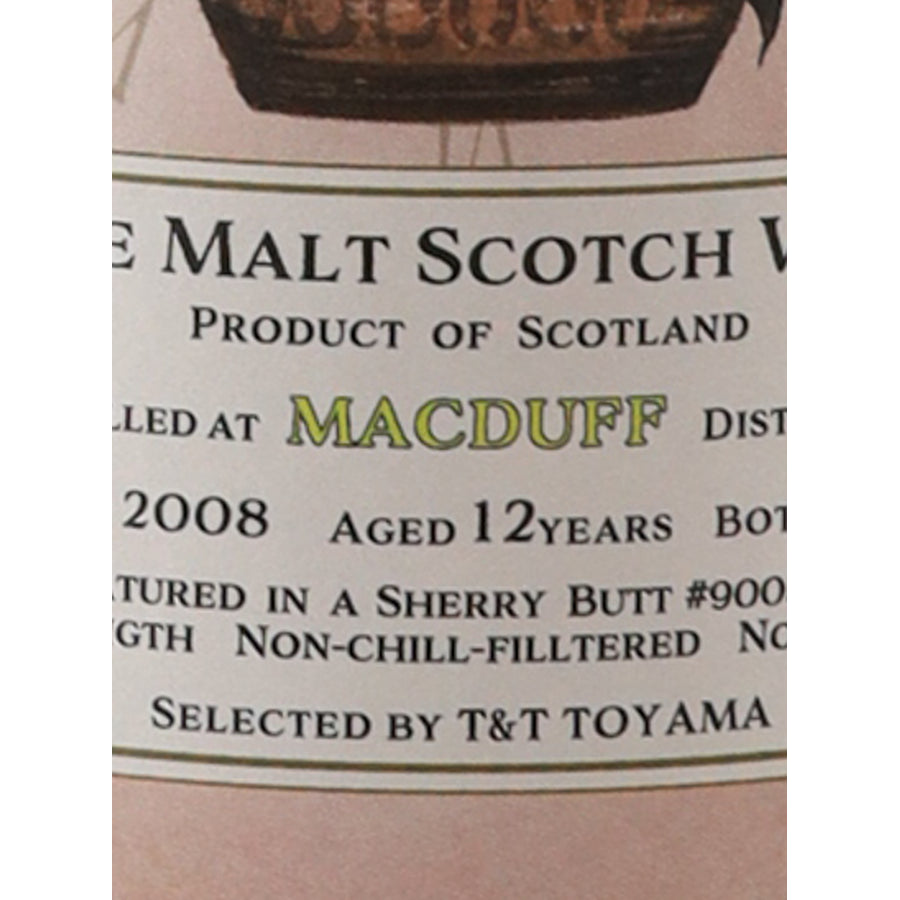 Wonder of Spirits Macduff 12 Year Old 2008 60.5% whisky - label age cask detail