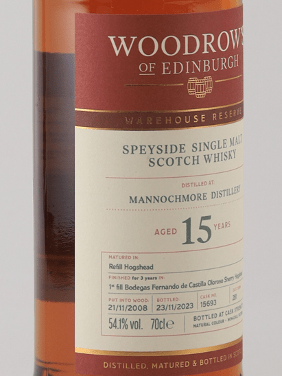 Woodrose of Edinburgh Mannochmore 15 Year Old 2008 - Bottle Of Japan