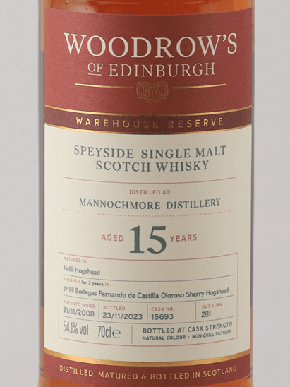 Woodrose of Edinburgh Mannochmore 15 Year Old 2008 - Bottle Of Japan